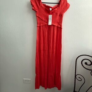 Elegant long orange Women’s dress size M